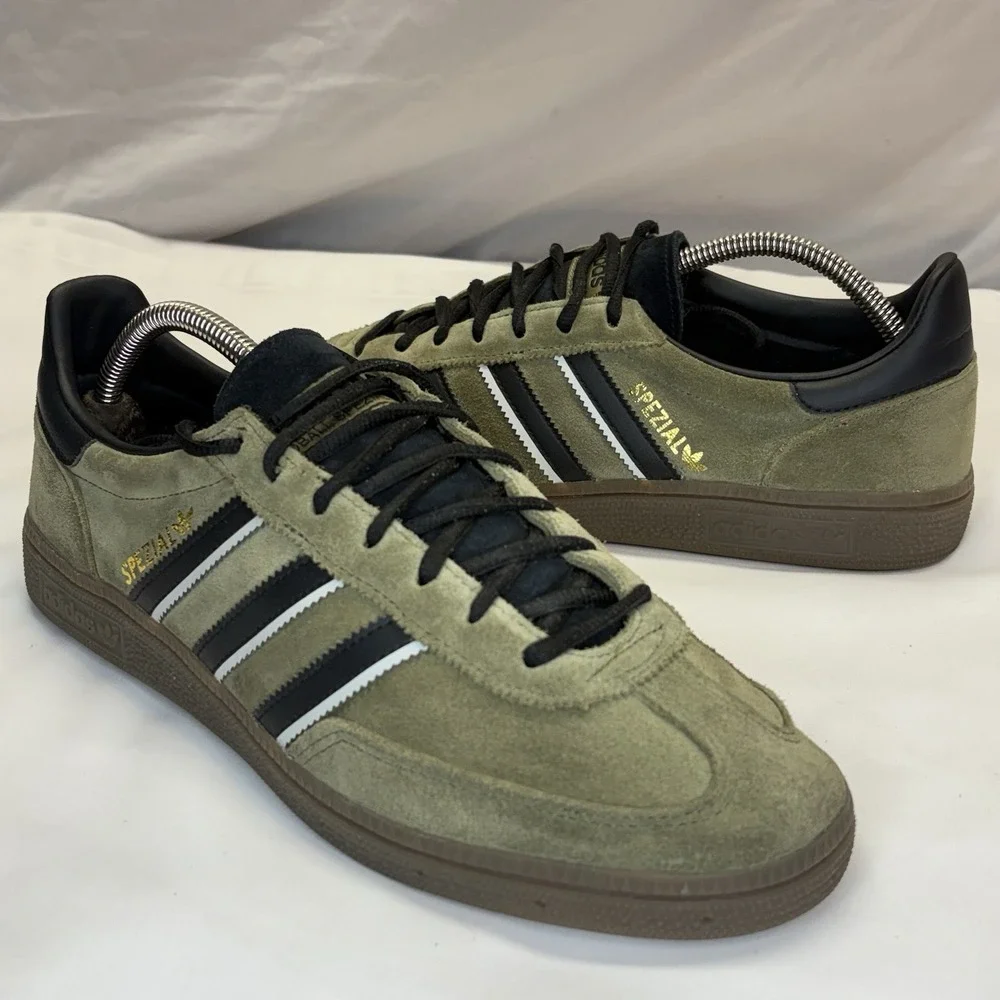 Adidas Handball Spezial Green Black Trainers Size UK 9.5 IG6183 Mens Focus Olive